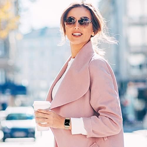 Marge Plus Compatible with Apple Watch Band Series 9, Ultra 2, SE, Ultra 8 7 6 5 4 3 2 1 38mm 40mm 41mm 42mm 44mm 45mm 49mm Women and Men, Stainless Steel Mesh Loop Magnetic Clasp Replacement for - Image 6