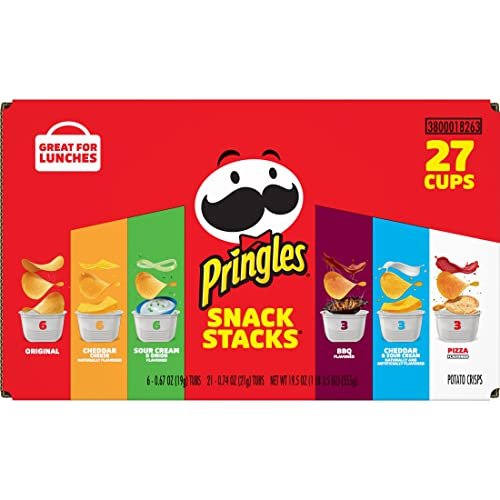 Pringles Potato Crisps Chips, Snack Stacks, Lunch Snacks, Office and Kids Snacks, Variety Pack (27 Cups) - Image 5