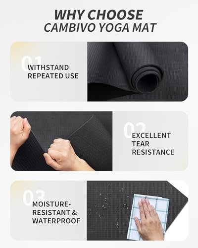 CAMBIVO Yoga Mat for Women and Men, Extra Long and Wide Exercise Mat(84" x 30" x 1/4 inch), Large Non Slip Workout Mat for Yoga, Pilates, Fitness, Barefoot Workouts, Home Gym Studio - Image 5