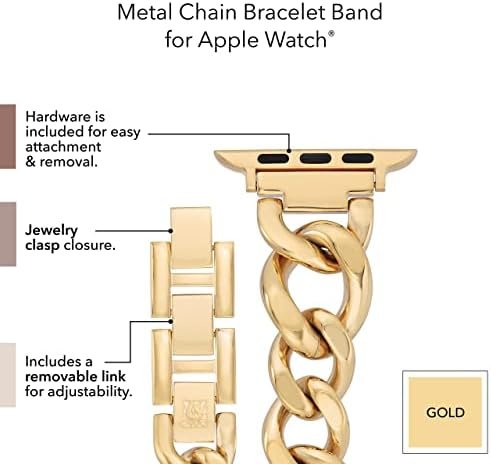 Anne Klein Fashion Chain Bracelet for Apple Watch, Secure, Adjustable, Apple Watch Replacement Band, Fits Most Wrists - Image 4