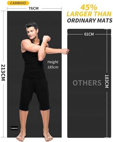 CAMBIVO Yoga Mat for Women and Men, Extra Long and Wide Exercise Mat(84" x 30" x 1/4 inch), Large Non Slip Workout Mat for Yoga, Pilates, Fitness, Barefoot Workouts, Home Gym Studio - Image 2