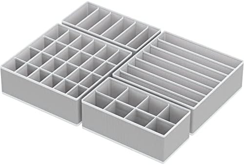 Simple Houseware Closet Underwear Organizer Drawer Divider 4 Set, Gray - Image 2
