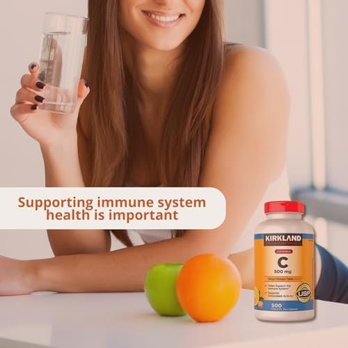 Kirkland Signature Vitamin C 500mg 2-Pack or 1000 Tangy Orange Chewable Tablets - Image 7