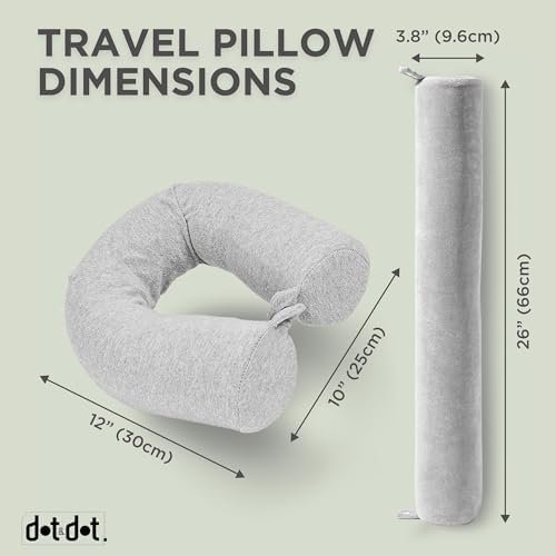 Dot&Dot Twist Memory Foam Travel Pillow for Neck, Chin, Lumbar and Leg Support - Neck Pillows for Sleeping Travel Airplane for Side, Stomach and Back Sleepers - Adjustable, Bendable Roll Pillow - Image 7