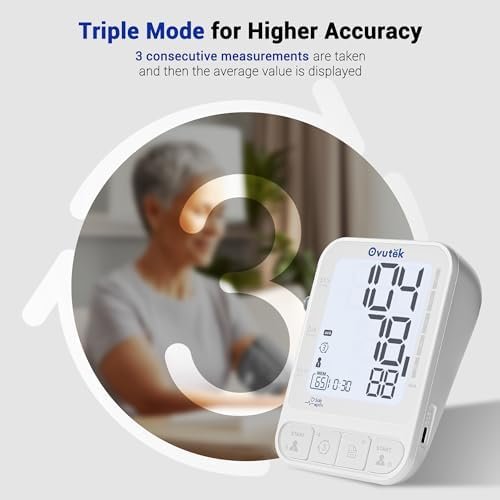 Blood Pressure Monitors for Home Use, 3 Users Blood Pressure Cuff with Large Backlit Display, BP Machine Cuff 8.7"-16.5", Accurate Home Blood Pressure Machine Upper Arm, Batteries/Type-C Cable - Image 8