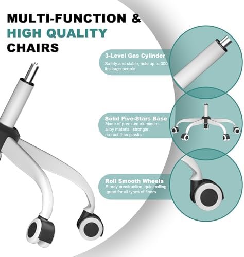 Mimoglad Office Chair, High Back Ergonomic Desk Chair with Adjustable Lumbar Support and Headrest, Swivel Task Chair with flip-up Armrests for Guitar Playing, 5 Years Warranty - Image 6