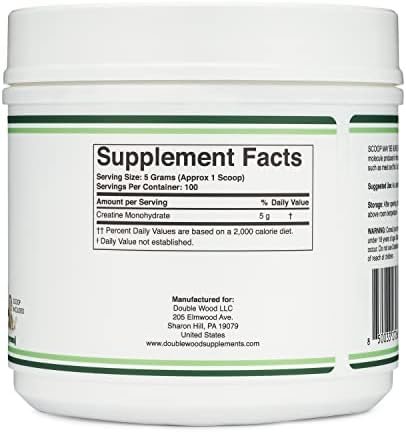 Creatine Monohydrate Powder 1.1lbs (100 Servings of 5 Grams Each - Third Party Tested Micronized Creatine Powder) (with Scoop)(Creatina Monohidratada) by Double Wood - Image 4