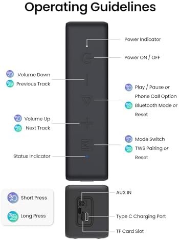 Raymate Bluetooth Speakers, 20W IPX7 Waterproof Speaker Wireless Bluetooth-V5.0, HiFi Stereo Sound, 1000mins Playtime, Portable Speaker for Home, Outdoor, Party - Image 7