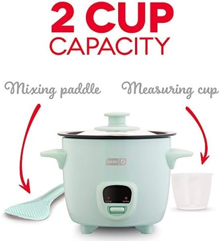 DASH Mini Rice Cooker Steamer with Removable Nonstick Pot, Keep Warm Function & Recipe Guide, 5 Quart, for Soups, Stews, Grains & Oatmeal - Aqua - Image 5