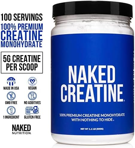 NAKED nutrition Pure Micronized Creatine Monohydrate - 100 Servings - 500 Grams, 1.1Lb Bulk, Vegan, Non-GMO, Gluten Free, Soy Free. Aid Strength Gains, No Artificial Ingredients - Naked Creatine - Image 2