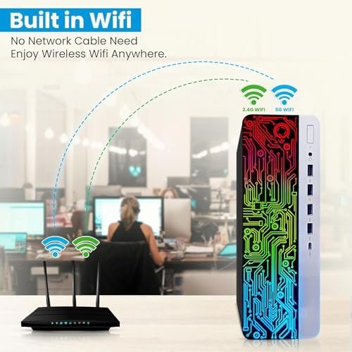 HP ProDesk Desktop RGB Computer PC Intel i5-6th Gen. Quad-Core Processor 16GB DDR4 Ram 1TB SSD, 22 Inch Monitor, Gaming Keyboard and Mouse, Speakers, Built-in WiFi, Win 10 Pro (Renewed), 600 G3 - Image 7