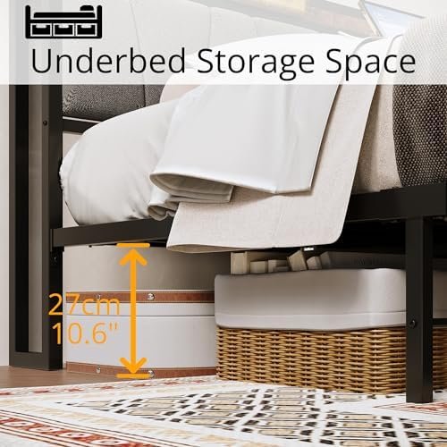 LIKIMIO Queen Bed Frame, Storage Headboard with Charging Station, Solid and Stable, Noise Free, No Box Spring Needed, Easy Assembly - Image 5