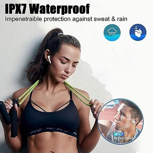 Wireless Headphones,Wireless Bluetooth 5.0 Earbuds, Touch Control, Easy-Pairing, 24H Playtime,Noise Cancellation Built-in Mic with Charging Case, IPX8 Waterproof Earphones for iPhone/Samsung/Android - Image 5