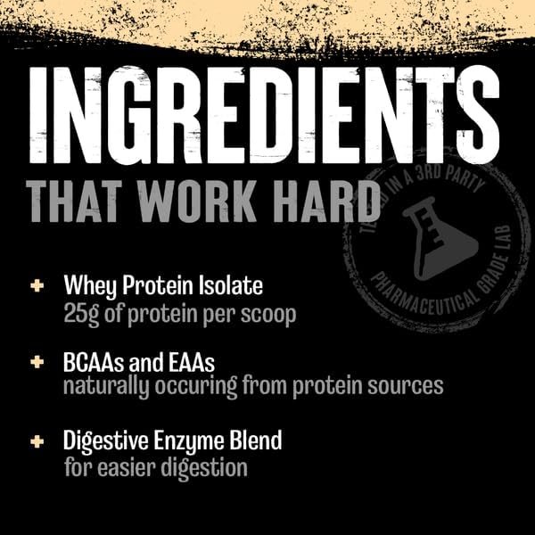 Animal Whey Isolate Protein Powder - Loaded for Pre & Post Workout Muscle Builder and Recovery with Digestive Enzymes for Men & Women - 25g Protein, Great Taste, Low Sugar - Strawberry 4 lbs - Image 7