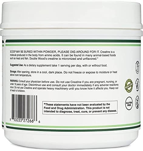 Creatine Monohydrate Powder 1.1lbs (100 Servings of 5 Grams Each - Third Party Tested Micronized Creatine Powder) (with Scoop)(Creatina Monohidratada) by Double Wood - Image 5