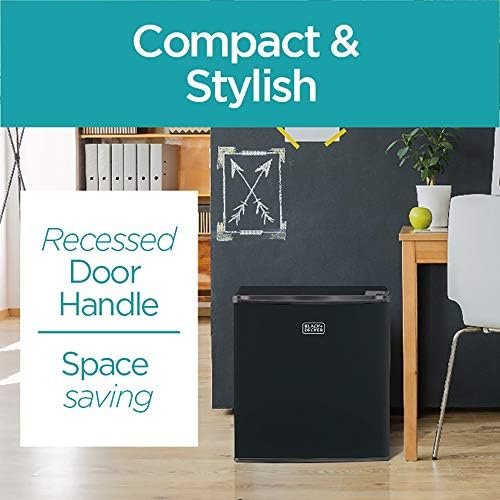 BLACK+DECKER BCRK17B Compact Refrigerator Energy Star Single Door Mini Fridge with Freezer, 1.7 Cubic Feet, Black - Image 3