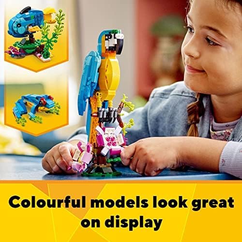 LEGO Creator 3 in 1 Exotic Parrot Building Toy Set, Transforms to 3 Different Animal Figures - from Colorful Parrot, to Swimming Fish, to Cute Frog, Creative Toys for Kids Ages 7 and Up, 31136 - Image 3