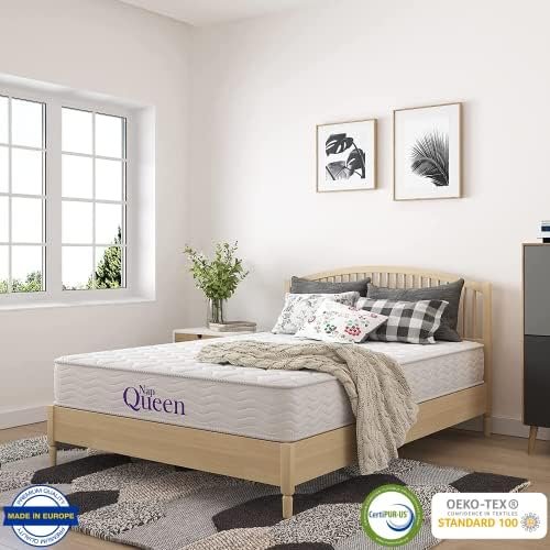 NapQueen 8 Inch Innerspring Twin Size Medium Firm Memory Foam Mattress, Bed in a Box, White - Image 2