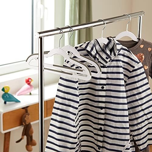 Amazon Basics Plastic Kids Clothes Hangers With Non-Slip Pad, 30-Pack, White and Black, 12.8" W x 8" H x 0.3" D - Image 5