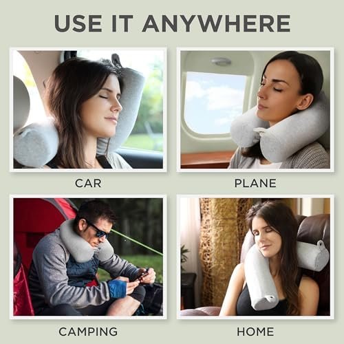 Dot&Dot Twist Memory Foam Travel Pillow for Neck, Chin, Lumbar and Leg Support - Neck Pillows for Sleeping Travel Airplane for Side, Stomach and Back Sleepers - Adjustable, Bendable Roll Pillow - Image 5