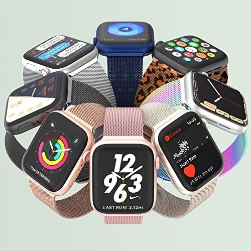 Marge Plus Compatible with Apple Watch Band Series 9, Ultra 2, SE, Ultra 8 7 6 5 4 3 2 1 38mm 40mm 41mm 42mm 44mm 45mm 49mm Women and Men, Stainless Steel Mesh Loop Magnetic Clasp Replacement for - Image 5