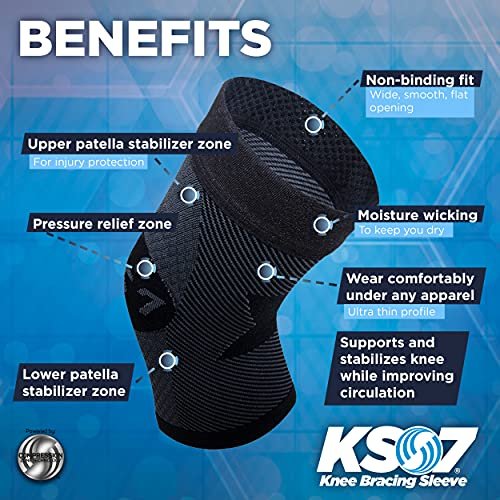 OrthoSleeve Compression Knee Brace/Sleeve for ACL, MCL, Injury Recovery, Meniscus Tear, knee pain, aching knees, patellar tendonitis & arthritis - Image 3