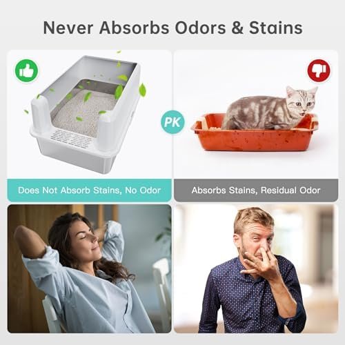 Stainless Steel Cat Litter Box with Lid, XL Metal Litter Box for Big Cats, Extra Large Litter Box with High Sides, Never Absorbs Odors, Non-Sticky, Easy Clean, Anti-Urine Leakage, with Scoop - Image 6