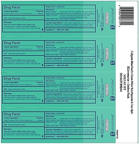 Colgate Max Fresh Whitening Toothpaste with Mini Strips, Clean Mint Toothpaste for Bad Breath, Helps Fight Cavities, Whitens Teeth, and Freshens Breath, 6.3 Ounce (Pack of 4) - Image 6