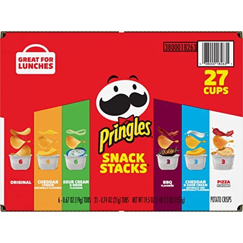Pringles Potato Crisps Chips, Snack Stacks, Lunch Snacks, Office and Kids Snacks, Variety Pack (27 Cups) - Image 7