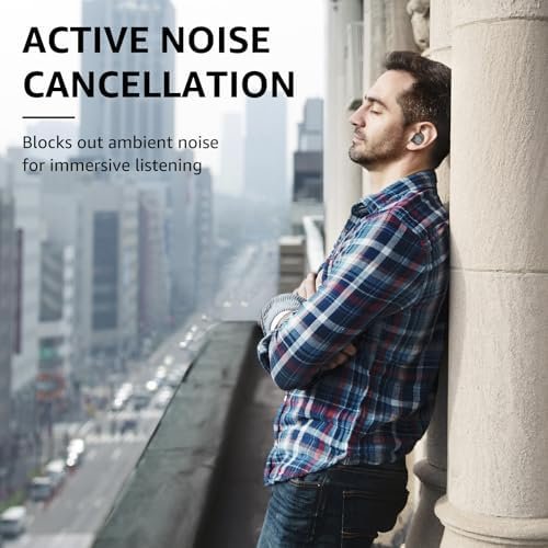 TOZO NC9 Hybrid Active Noise Cancelling Wireless Earbuds, in Ear Headphones IPX6 Waterproof Bluetooth 5.3 Stereo Earphones, Immersive Sound Premium Deep Bass Headset Matte Black - Image 6