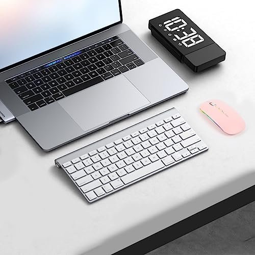 Wireless mouse pink,Rechargeable LED Bluetooth Mouse(BT 5.1+2.4G), Silent Computer Mice for Laptop Desktop, MacBook, Windows, Mac OS,Pink… - Image 6