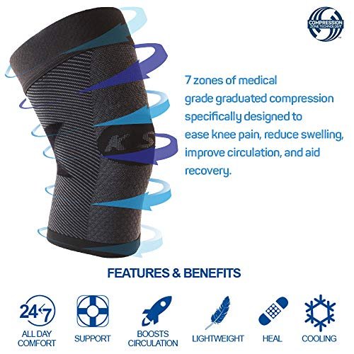 OrthoSleeve Compression Knee Brace/Sleeve for ACL, MCL, Injury Recovery, Meniscus Tear, knee pain, aching knees, patellar tendonitis & arthritis - Image 5