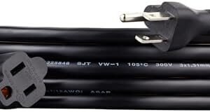 Amazon Basics Extension Cord, 13 Amps, 125V, 10 Foot, Black