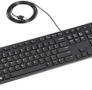 Amazon Basics Low-Profile Wired USB Keyboard with US Layout (QWERTY), Matte Black