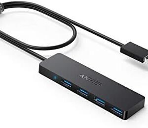 Anker 4-Port USB 3.0 Hub, Ultra-Slim Data USB Hub with 2 ft Extended Cable [Charging Not Supported], for MacBook, Mac Pro, Mac mini, iMac, Surface Pro, XPS, PC, Flash Drive, Mobile HDD