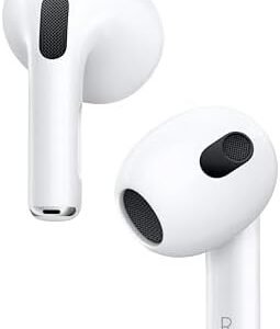 Apple AirPods (3rd Generation) Wireless Ear Buds, Bluetooth Headphones, Personalized Spatial Audio, Sweat and Water Resistant, Lightning Charging Case Included, Up to 30 Hours of Battery Life