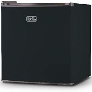 BLACK+DECKER BCRK17B Compact Refrigerator Energy Star Single Door Mini Fridge with Freezer, 1.7 Cubic Feet, Black