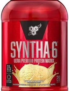 BSN SYNTHA-6 Whey Protein Powder, Vanilla Milk Isolate Protein Powder with Micellar Casein, Ice Cream, 28 Servings (Package May Vary)