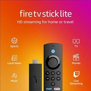 Certified Refurbished Fire TV Stick Lite, free and live TV, Alexa Voice Remote Lite, smart home controls, HD streaming