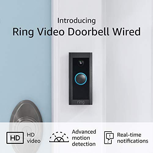 Certified Refurbished Ring Video Doorbell Wired – Convenient, essential features in a compact design (existing doorbell wiring required) - 2021 release