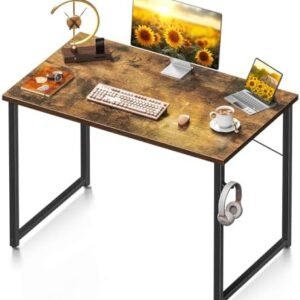Coleshome 40 Inch Computer Desk, Modern Simple Style Desk for Home Office, Study Student Writing Desk, Vintage