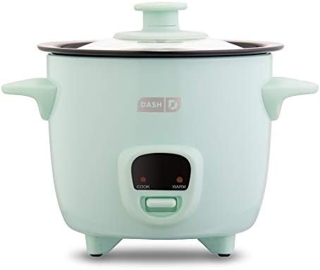 DASH Mini Rice Cooker Steamer with Removable Nonstick Pot, Keep Warm Function & Recipe Guide, 5 Quart, for Soups, Stews, Grains & Oatmeal - Aqua