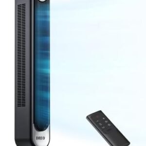 Dreo Tower Fan 42 Inch, Cruiser Pro T1 Quiet Oscillating Bladeless Fan with Remote, 6 Speeds, 4 Modes, LED Display, 12H Timer, Black Floor Standing Fan Powerful for Indoor Home Bedroom Office Room