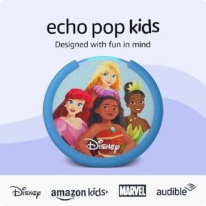 Echo Pop Kids | Designed for kids, with parental controls | Includes 6 months of Amazon Kids+ | Disney Princess