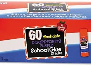 Elmer's Disappearing Purple School Glue Sticks, Washable, 7 Grams, 60 Count