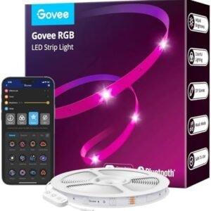 Govee 65.6ft LED Strip Lights, Bluetooth RGB Father's Day LED Lights with App Control, 64 Scenes and Music Sync LED Strip Lighting for Bedroom, Living Room, Kitchen, Party, ETL Listed Adapter