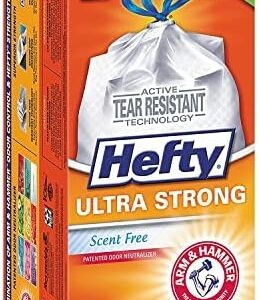 Hefty Ultra Strong Tall Kitchen Trash Bags, Unscented, 13 Gallon, 40 Count