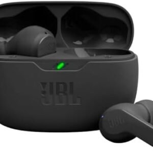 JBL Vibe Beam - True Wireless JBL Deep Bass Sound Earbuds, Bluetooth 5.2, Water & Dust Resistant, Hands-free call with VoiceAware, Up to 32 hours of battery life (Black)