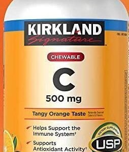 Kirkland Signature Vitamin C 500mg 2-Pack or 1000 Tangy Orange Chewable Tablets