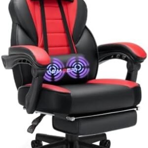 LEMBERI Video Game Chairs with footrest, Big and Tall Gamer Chair for Adults, 400lb Capacity, Racing Style Computer Chair with Headrest and Lumbar Support